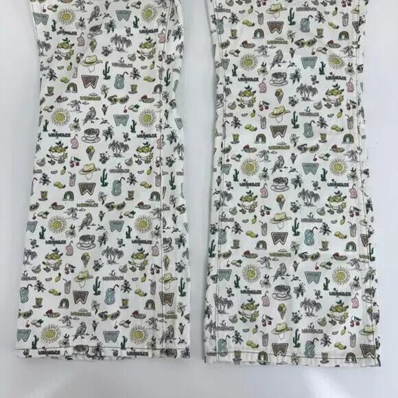 WRANGLER LIFE'S LEMONS HI RISE KICK FLARE WHITE DENIM JEANS - Picture 8 of 11